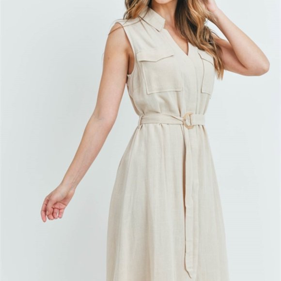 #30 Cream Belted Dress - Picture 5 of 16